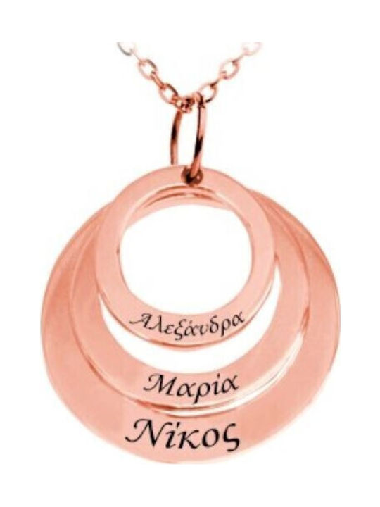 Personal Jewel Colier Nume Din Argint Placat Cu Aur Roz