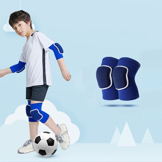 Echipament de Protecție Fotbal Copii Burete Echipament Sportiv de Exterior Genunchiere Albastre M