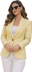 CM Damen Tailliertes Blazer mit Pailletten Gelb