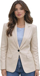 CM Women's Waisted Blazer Ecru