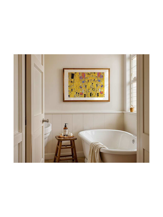 Poster Gustav Klimt Kiss Details Art148 50cm X 70cm Black Wooden Frame