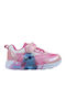 Stitch Kids Sneakers with Hoop & Loop Closure & Lights Pink