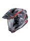 Scorpion ADF-9000 Air Black-Silver-Red Motorcycle Helmet On-Off ECE 22.06 1600 Gr with Sun Visor