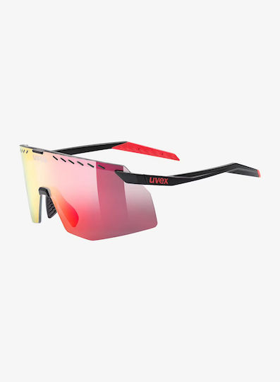 Uvex Cycling Glasses with Black Frame and Transparent Mirror Photochromic Lenses