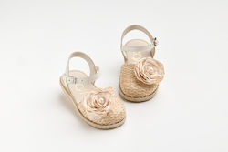 Ever Kid Taufschuhe für Mädchen Leder Espadrill...