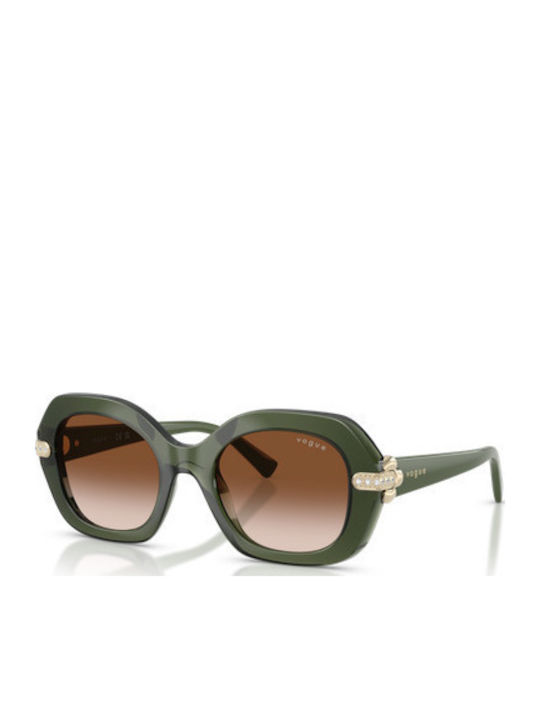 Vogue Unisex Sunglasses With Green Horn-Rimmed Frame And Grey Lens VO5706SB 328713