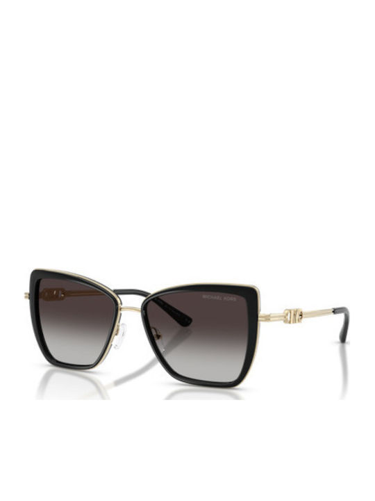 Michael Kors Sea Island Unisex Sunglasses with Black Metallic Frame and Black Lens MK1178 30058G