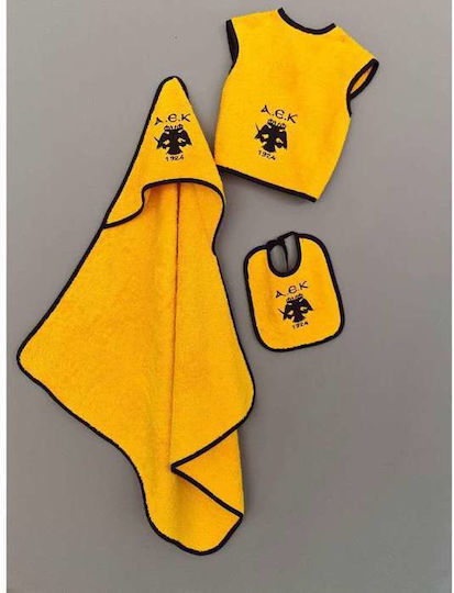 Papadimas Baby Bademäntel & Kapuzenhandtücher Set Gelb