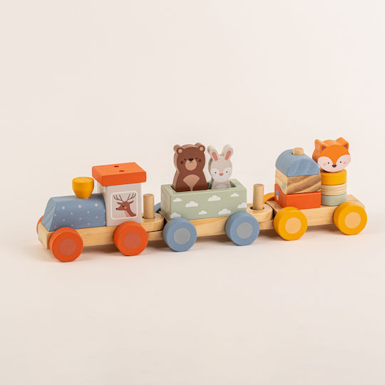 Wooden Stacking Train Animals – Fox Bunny & Bear
