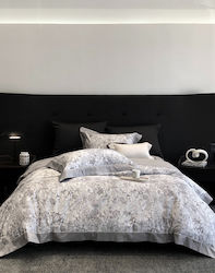 Σετ Παπλωματοθήκη Υπέρδιπλη 220x240cm 2 Μαξιλαροθήκες & 1 Σεντόνι Γκρι