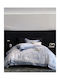 Double Duvet Cover Set 220x240cm 2 Pillowcases & 1 Blue Bed Sheet
