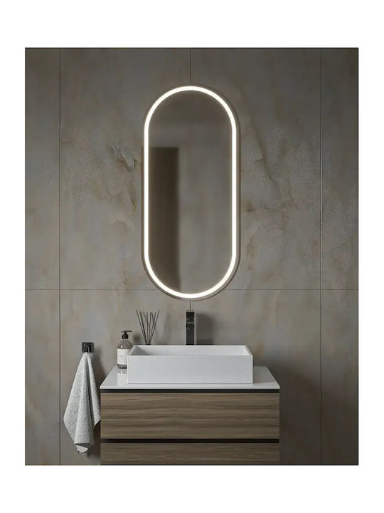 Semi Oval Badezimmerspiegel Led 40x80cm