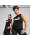 Logo Women's Sports Sleeveless Black Top