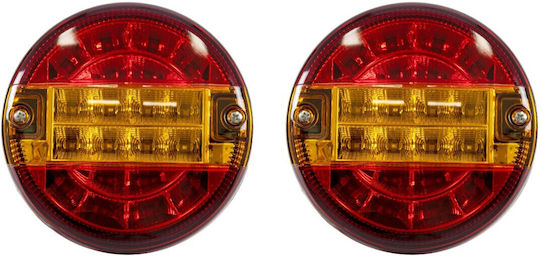 Globostar Tailight 999-0253 Rear Vehicle LED Light 10W 400lm 180° DC 24V Waterproof IP66 Orange & Red M13.5 x W13.5 x H5.5cm Pack of 2 Pieces 1 Year Warranty 999-0253