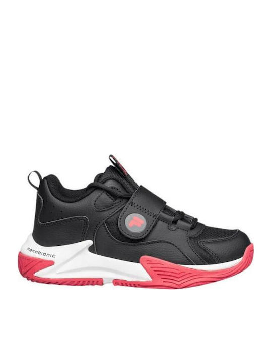 Kids Sports Shoes Running with Hoop & Loop Closure Black