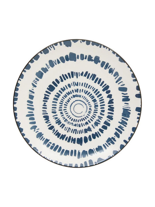 Atmosphera Shallow Serving Plate Made of Blue Porcelain 19cm