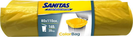 Sanitas Trash Bags Capacity 160L Professional 110x80cm 20pcs Yellow