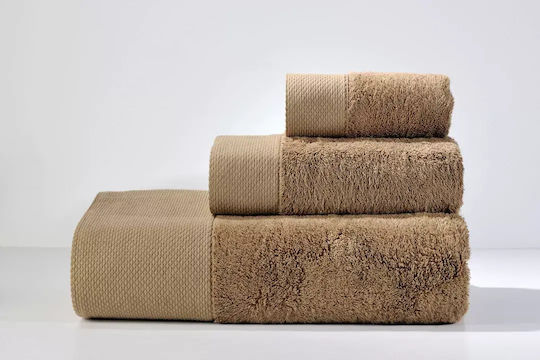 Down Town Home Handtuch-Set 3 Stück Tobacco Gewicht 600gr/m²