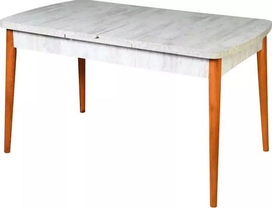Sommergarten- und Terrassentisch Ausziehbar Mit Holzbeinen 130x80x78cm