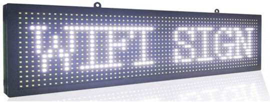 Wifi Scrolling LED Sign One Sided Waterproof 100x20cm White