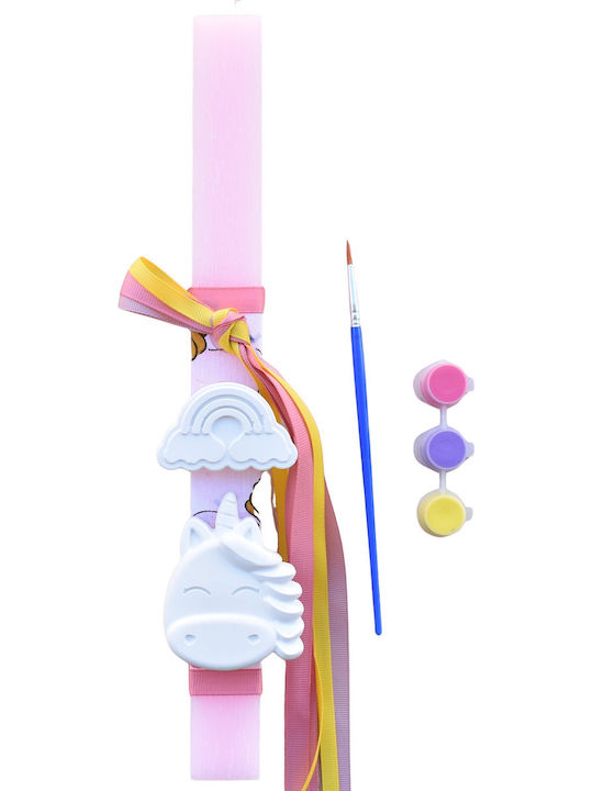Easter Candle Unicorn Square Scented And Handmade Pink