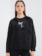 Long Sleeve Women's Denim Shirt Black
