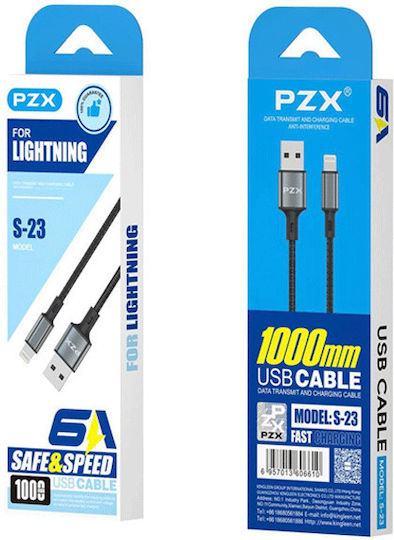 PZX USB-A към Lightning Кабел Черен 1м 1234567895661
