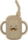 Queen Mother Baby Cup with Handles and Straw made of Silicone Beige 160ml