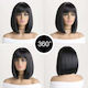 Дамска Перука Каре Бретон Черна Wig435c