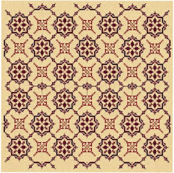 Grafitec Kentein Stampo Καρέ Wiederholte Geometrische Muster Stoff Knossos Beige Gold 100cm x 100cm Stück