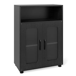 Costway Ντουλάπι Μπάνιου 83x30x60cm Μαύρο JV13226DK