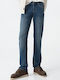 Men's Elastic Jeans Pants with Slim Fit Blue