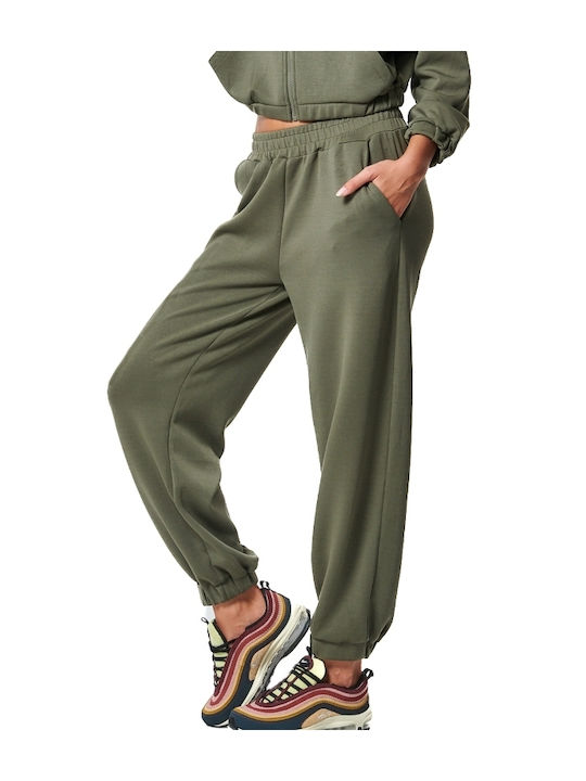 Body Action Wide Khaki Sweatpants