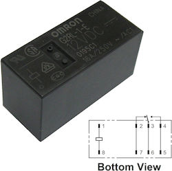 Releu Plăcuță Bobină 12vdc 360Ω Contacte Spdt 16a 250vac Omron Low Profile Power Relay G2rl-1-e 12vdc 8 Pin