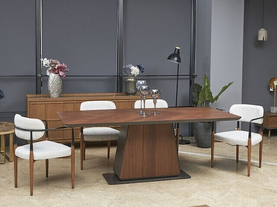 Dhome Esszimmermöbel-Set mit 4 Stücken Arc 200x45cm