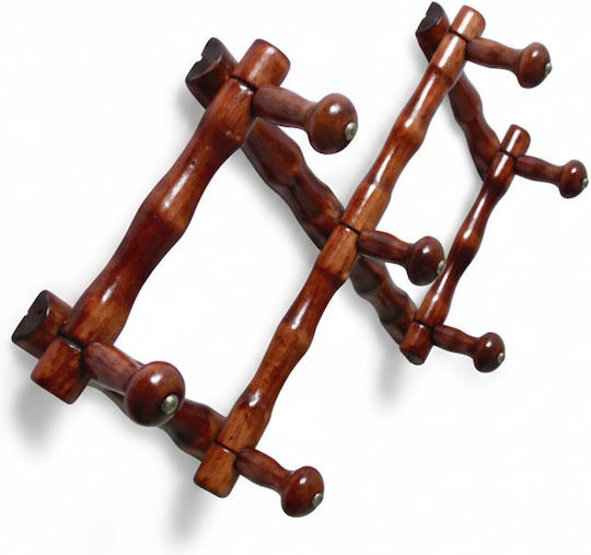 Brinox Wandhalterung Hölzernes 7 Haken Bronze