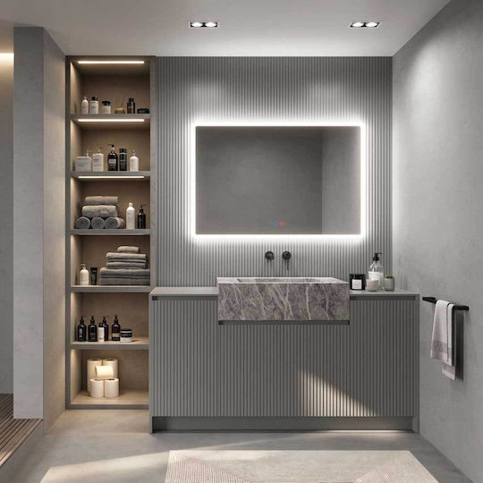 Imex Oglindă Pătrată De Baie Cu Lumini LED Din Metal 100x80cm