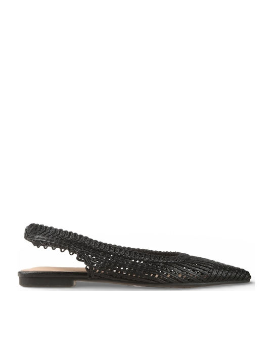 Γυναικείες Μπαλαρίνες Slingback σε Μαύρο Χρώμα