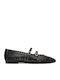 Damen Ballerinas Mit Riemen in Schwarz Farbe