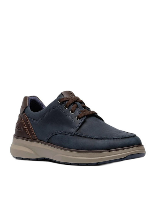 Mullan Moc Navy Leather Men's Casual Shoes Blue