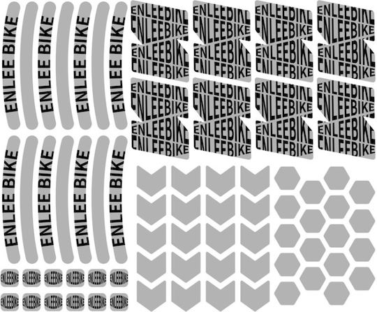 Enlee E-rs2302 72 Τεμάχια Σετ Αυτοκόλλητων Πολυλειτουργικών Ανακλαστικών Ταινιών Προειδοποιητικού Αυτοκόλλητου Σώμα Ποδηλάτου Μαύρο