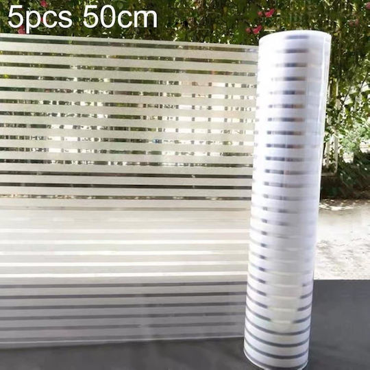 5 Pieces Privacy Glass Stickers Antistatic Electricity Contrasting Stripes Style Small Stripes 50cm X 1m