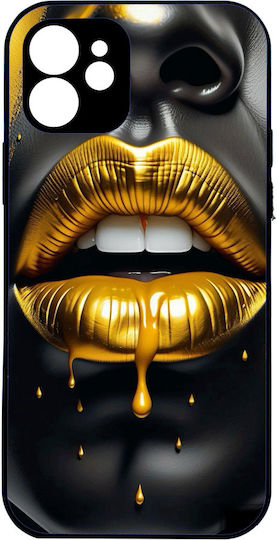 4tech Gold Lippen Handyhülle für Motorola Edge 50 Neo 5G