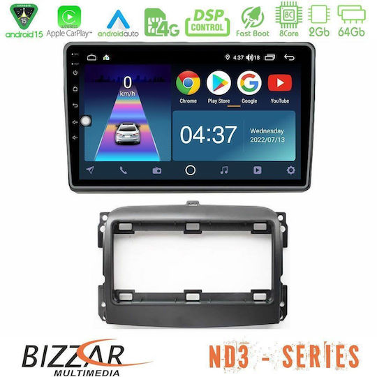 Bizzar Ηχοσύστημα Αυτοκινήτου για Fiat 500L 2012-2018 (Bluetooth/USB/WiFi/GPS/Apple-Carplay/Android-Auto) με Οθόνη Αφής 10"