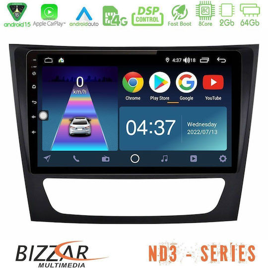 Bizzar Auto-Audiosystem für Mercedes-Benz E Klasse / CLS Klasse 2003-2010 Bluetooth USB Eingebautes Wi-Fi GPS Apple CarPlay Android Auto mit Touchscreen 9 Zoll