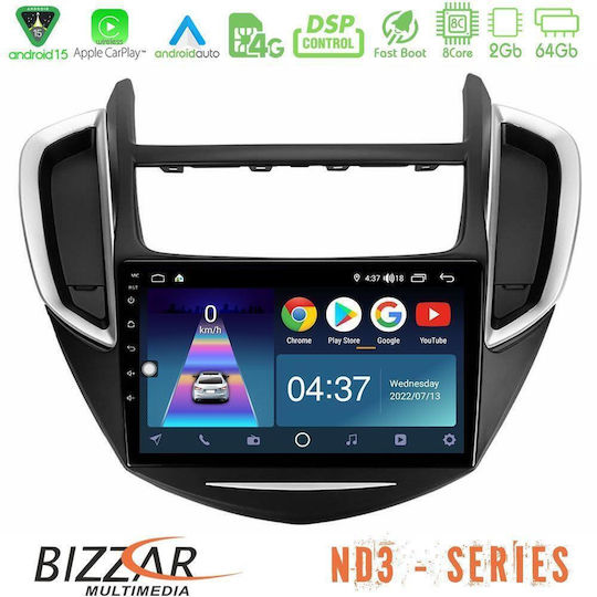 Bizzar Auto-Audiosystem Für Chevrolet Trax 2013-2020 Mit Touchscreen 9 Zoll Bluetooth USB Wi-Fi GPS Apple CarPlay Android Auto