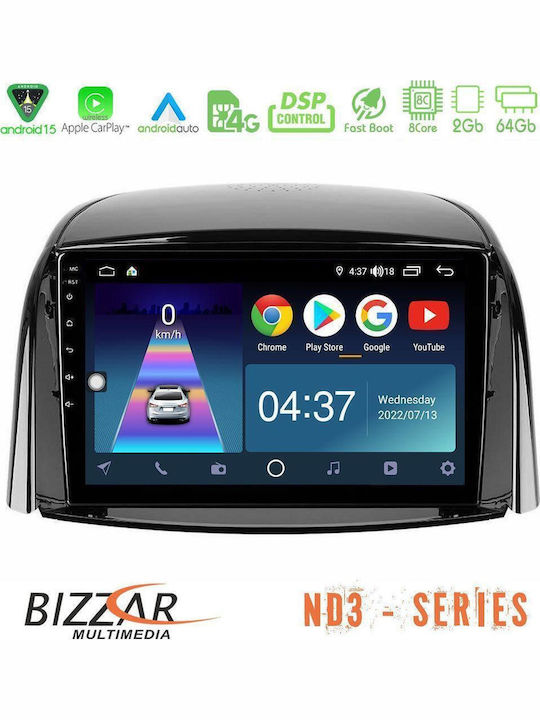 Bizzar Car Audio System for Renault Koleos 2007-2015 Bluetooth USB WiFi GPS Apple CarPlay Android Auto with 9" Touch Screen