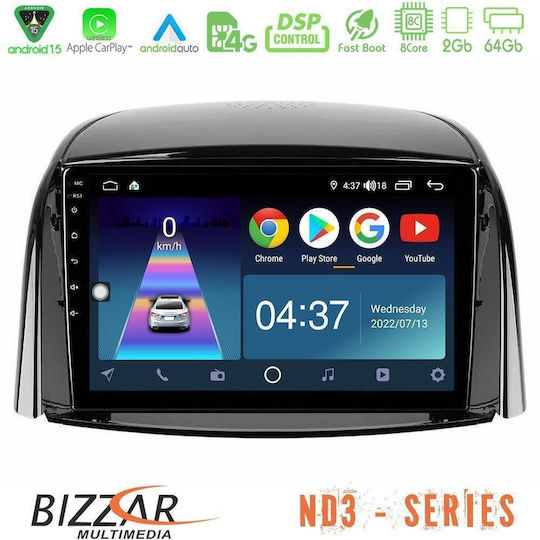 Bizzar Ηχοσύστημα Αυτοκινήτου για Renault Koleos 2007-2015 (Bluetooth/USB/WiFi/GPS/Apple-Carplay/Android-Auto) με Οθόνη Αφής 9"
