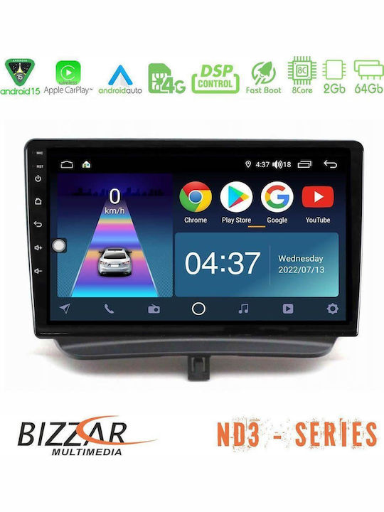 Bizzar Car Audio System for Ford Courier 2015-2023 Bluetooth USB WiFi GPS Apple CarPlay Android Auto with 9" Touch Screen
