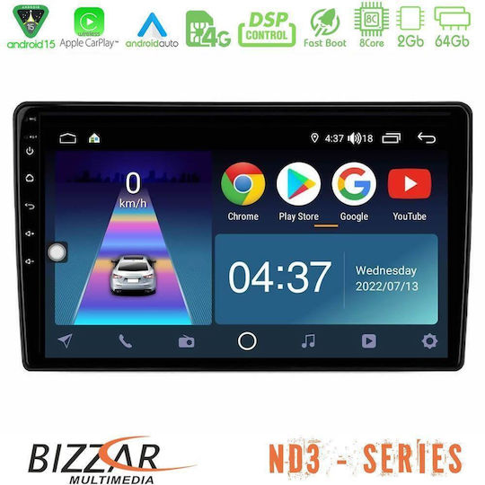 Bizzar Ηχοσύστημα Αυτοκινήτου για Alfa Romeo Mito 2008-2014 (Bluetooth/USB/WiFi/GPS/Apple-Carplay/Android-Auto) με Οθόνη Αφής 9"